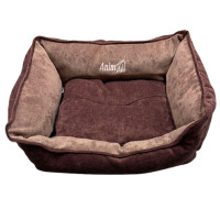 Лежанка AnimAll Nena S VELOURS Berry для собак и кошек, коричневая, 45×35×16 см Лежанка AnimAll Nena S VELOURS Berry для собак и кошек, коричневая, 45×35×16 см