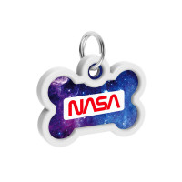 Адресник WAUDOG Smart ID c QR паспортом для собак и котов, металлический, рисунок "NASA21", кость, 40×28 мм Адресник WAUDOG Smart ID c QR паспортом для собак и котов, металлический, рисунок "NASA21", кость, 40×28 мм