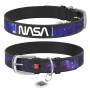 Ошейник WAUDOG Design с QR паспортом для собак, рисунок NASA21, размер S, 15мм/27-36см, чёрный