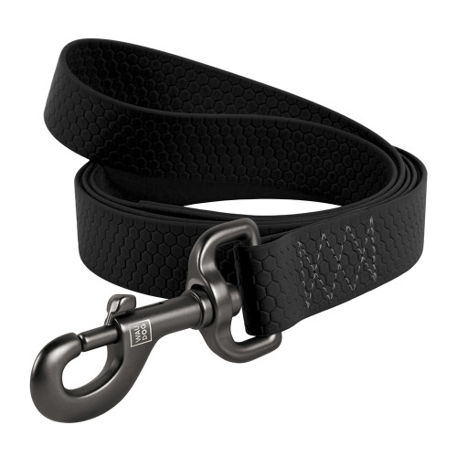 Повідець Waudog Waterproof для собак, водостійкий, розмір S, 15 мм/305 см, чорний