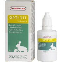 Вітаміни Oropharma Opti-Vit для кроликів і гризунів, з L-карнітин, рідкі, 50 мл Вітаміни Oropharma Opti-Vit для кроликів і гризунів, з L-карнітин, рідкі, 50 мл