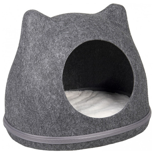 Домик Flamingo Basket Tiga для кошек, фетр, серый, 43×36×35 см