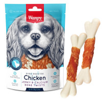 Лакомство Wanpy Chicken Jerky & Calcium Bone Twists кость с вяленой курицей и кальцием, для собак, 100 г Лакомство Wanpy Chicken Jerky & Calcium Bone Twists кость с вяленой курицей и кальцием, для собак, 100 г