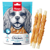 Лакомство Wanpy Chicken Jerky & Rawhide Twists палочка с вяленой курицей, для собак, 100 г Лакомство Wanpy Chicken Jerky & Rawhide Twists палочка с вяленой курицей, для собак, 100 г