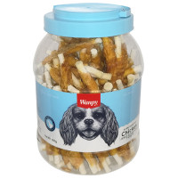 Ласощі Wanpy Chicken Jerky & Rawhide Twists паличка з в'яленої куркою, для собак, 800 г Ласощі Wanpy Chicken Jerky & Rawhide Twists паличка з в'яленої куркою, для собак, 800 г