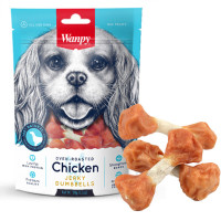 Лакомство Wanpy Chicken Jerky Dumbbells кость-гантель с вяленой курицей, для собак, 100 г Лакомство Wanpy Chicken Jerky Dumbbells кость-гантель с вяленой курицей, для собак, 100 г