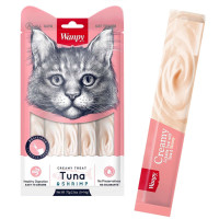 Лакомство Wanpy Creamy Lickable Treats Chicken с тунцом, креветками, витаминами и таурином, для кошек, 5×14 г Лакомство Wanpy Creamy Lickable Treats Chicken с тунцом, креветками, витаминами и таурином, для кошек, 5×14 г