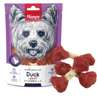 Ласощі Wanpy Duck Jerky Dumbbells гантель з в'яленої качкою, для собак, 100 г Ласощі Wanpy Duck Jerky Dumbbells гантель з в'яленої качкою, для собак, 100 г
