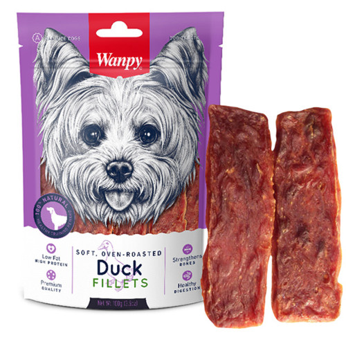Ласощі Wanpy Soft Duck Fillets в'ялене філе качки, для собак, 100 г