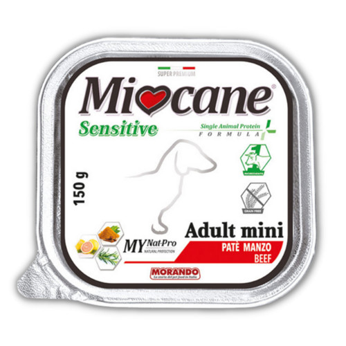 Монопротеїновий беззерновий вологий корм Morando MioСane Sensitive Monoprotein для собак, яловичина, 150 г