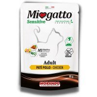 Монопротеїновий беззерновий вологий корм Morando MioGatto Sensitive Monoprotein для котів, курка, 85 г Монопротеїновий беззерновий вологий корм Morando MioGatto Sensitive Monoprotein для котів, курка, 85 г