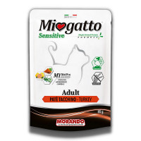 Монопротеиновый беззерновой влажный корм Morando MioGatto Sensitive Monoprotein для кошек, индейка, 85 г Монопротеиновый беззерновой влажный корм Morando MioGatto Sensitive Monoprotein для кошек, индейка, 85 г