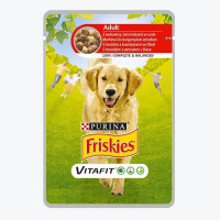 Вологий корм Purina Friskies для собак, шматочки в підливі з яловичиною і картоплею, 100 г Вологий корм Purina Friskies для собак, шматочки в підливі з яловичиною і картоплею, 100 г