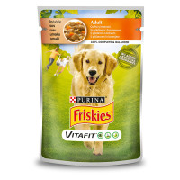 Влажный корм Purina Friskies для собак, кусочки в подливке с курицей и морковкой, 100 г Влажный корм Purina Friskies для собак, кусочки в подливке с курицей и морковкой, 100 г
