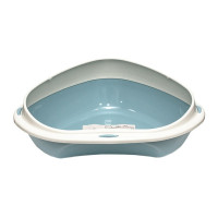Туалет кутовий з бортиком Georplast Shuttle Corner для котів, 58×48×20.5 см, блакитний