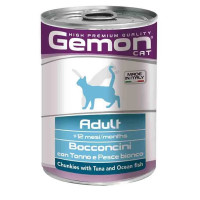 Консервы Gemon Cat Wet Adult для взрослых кошек, кусочки в желе, тунец и океаническая рыба, 415 г Консервы Gemon Cat Wet Adult для взрослых кошек, кусочки в желе, тунец и океаническая рыба, 415 г