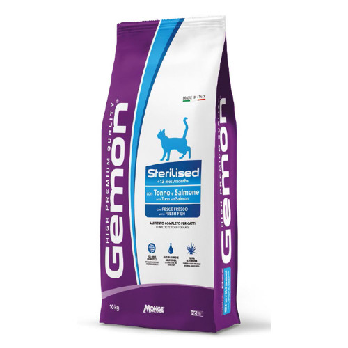 Сухой корм Gemon Cat Sterilised для стерилизованных кошек, тунец с лососем, 10 кг