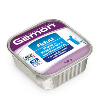 Консерви Gemon Cat Wet Adult для дорослих котів, шматочки в паштеті, з лососем, 100 г Консерви Gemon Cat Wet Adult для дорослих котів, шматочки в паштеті, з лососем, 100 г