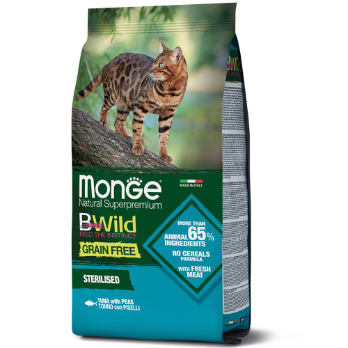 Сухий корм Monge Cat Be Wild Gr.Free Sterilised для стерилізованих котів, з тунцем, 1.5 кг