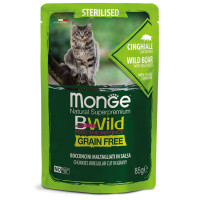 Влажный корм Monge Cat Be Wild Gr.Free для стерилизованных кошек, мясо дикого кабана с овощами, 85 г Влажный корм Monge Cat Be Wild Gr.Free для стерилизованных кошек, мясо дикого кабана с овощами, 85 г