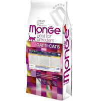 Сухой низкозерновой корм Monge Cat Be Wild Low Grain для кошек, с мясом зайца, 10 кг