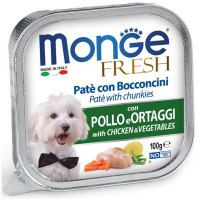 Консервы Monge Dog Fresh для собак, паштет, со свежей курицей и овощами, 100 г Консервы Monge Dog Fresh для собак, паштет, со свежей курицей и овощами, 100 г