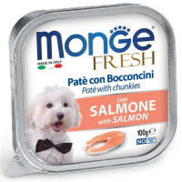 Консерви Monge Dog Fresh для собак, паштет, зі свіжим лососем, 100 г Консерви Monge Dog Fresh для собак, паштет, зі свіжим лососем, 100 г