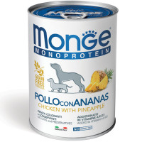 Консерви Monge Dog Fruit Monoprotein для собак, паштет, курка з ананасом, 400 г Консерви Monge Dog Fruit Monoprotein для собак, паштет, курка з ананасом, 400 г