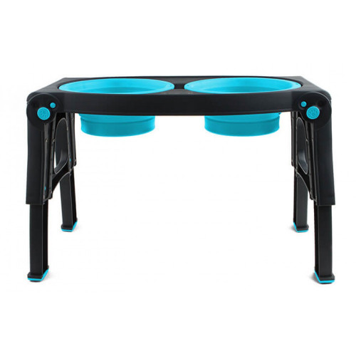 Миска Dexas Adjustable Height Pet Feeder подвійна, з регульованими ніжками, блакитна, 960 мл