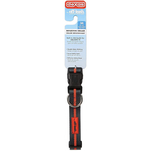 Нашийник DEXAS Off Leash для собак, нейлон, середній, 2.5 см/35.5-50.8 см, сірий-помаранчевий