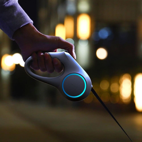 Повідець-рулетка Petkit Travel Go Shine Pet Leash для собак, з підсвічуванням, сірий, до 50 кг, 3 м