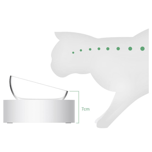 Миска Petkit Fresh Nano Pet Cat One Bowl Stand скляна на підставці, для котів, біла, 480 мл