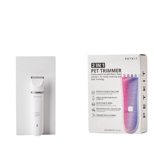 Машинка для стрижки тварин Petkit Pet Trimmer 2 в 1, акумуляторна, біла, ножові блоки 1 см і 3.2 см