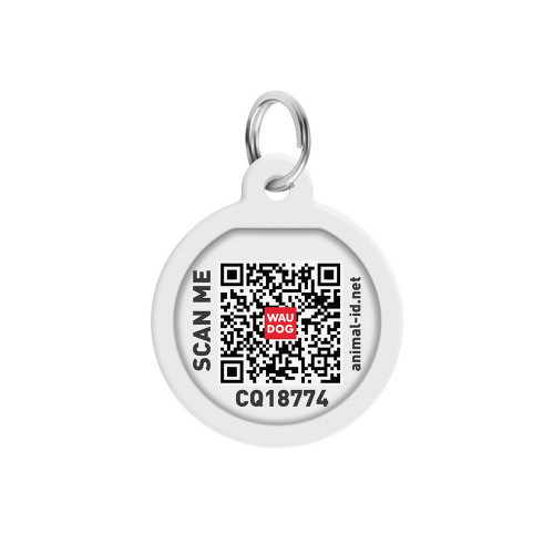 Адресник WAUDOG Smart ID c QR паспортом для собак і котів, металевий, малюнок "NASA21", коло, 25 мм