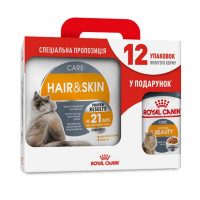 Сухий корм Royal Canin Hair & Skin Care для кішок з проблемної шерстю, 4 кг + 12 паучів у подарунок Сухий корм Royal Canin Hair & Skin Care для кішок з проблемної шерстю, 4 кг + 12 паучів у подарунок