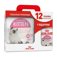 Сухой корм Royal Canin Kitten для котят, 4 кг + 12 паучей в подарок Сухой корм Royal Canin Kitten для котят, 4 кг + 12 паучей в подарок