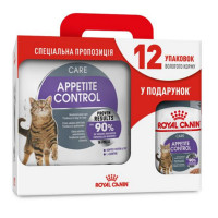 Сухий корм Royal Canin Appetite Control Care для стерилізованих котів, 3.5 кг + 12 паучів у подарунок Сухий корм Royal Canin Appetite Control Care для стерилізованих котів, 3.5 кг + 12 паучів у подарунок