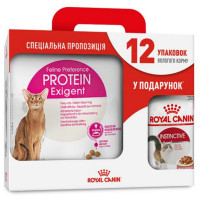Сухой корм Royal Canin Exigent Protein для кошек привередливых к составу продукта, 4 кг + 12 паучей в подарок Сухой корм Royal Canin Exigent Protein для кошек привередливых к составу продукта, 4 кг + 12 паучей в подарок