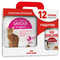 Сухий корм Royal Canin Exigent Savour для кішок вибагливих до смаку продукту, 4 кг + 12 паучів у подарунок Сухий корм Royal Canin Exigent Savour для кішок вибагливих до смаку продукту, 4 кг + 12 паучів у подарунок