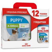 Сухой корм Royal Canin Mini Puppy для щенков мелких пород до 10 месяцев, 4 кг + 12 паучей в подарок Сухой корм Royal Canin Mini Puppy для щенков мелких пород до 10 месяцев, 4 кг + 12 паучей в подарок