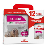 Сухий корм Royal Canin Mini Exigent для вибагливих собак дрібних порід, 3 кг + 12 паучів у подарунок Сухий корм Royal Canin Mini Exigent для вибагливих собак дрібних порід, 3 кг + 12 паучів у подарунок