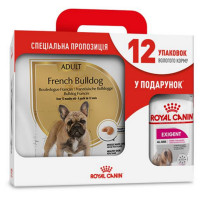Сухий корм Royal Canin French Bulldog Adult для французького бульдога, 3 кг + 12 паучів у подарунок Сухий корм Royal Canin French Bulldog Adult для французького бульдога, 3 кг + 12 паучів у подарунок