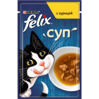 Влажный корм Purina Felix Soup для кошек, суп с курицей, 48 г Влажный корм Purina Felix Soup для кошек, суп с курицей, 48 г