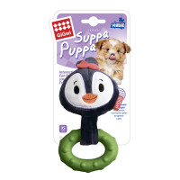 Игрушка GiGwi Suppa Puppa, для щенка, пингвин с кольцом и пищалкой, текстиль, резина, 15 см Игрушка GiGwi Suppa Puppa, для щенка, пингвин с кольцом и пищалкой, текстиль, резина, 15 см