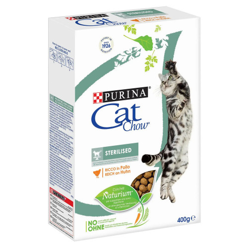 Сухий корм Purina Cat Chow Sterilised для стерилізованих дорослих кішок з куркою, 400 г