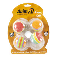 Набор мячиков AnimAll Fun Cat для кошек, 4 шт