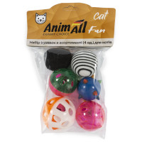 Набір іграшок AnimAll Fun Cat в асортименті, для котів, 6 шт Набір іграшок AnimAll Fun Cat в асортименті, для котів, 6 шт