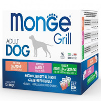 Набор влажного корма MONGE DOG GRILL MIX для собак, с лососем, ягнёнком, свининой, 12×100 г Набор влажного корма MONGE DOG GRILL MIX для собак, с лососем, ягнёнком, свининой, 12×100 г