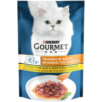 Вологий корм Purina Gourmet Perle Duo для котів, міні філе у соусі з куркою, 85 г Вологий корм Purina Gourmet Perle Duo для котів, міні філе у соусі з куркою, 85 г
