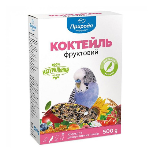 Повноцінний корм Природа Коктейль Фруктовий для декоративних птахів, 500 г